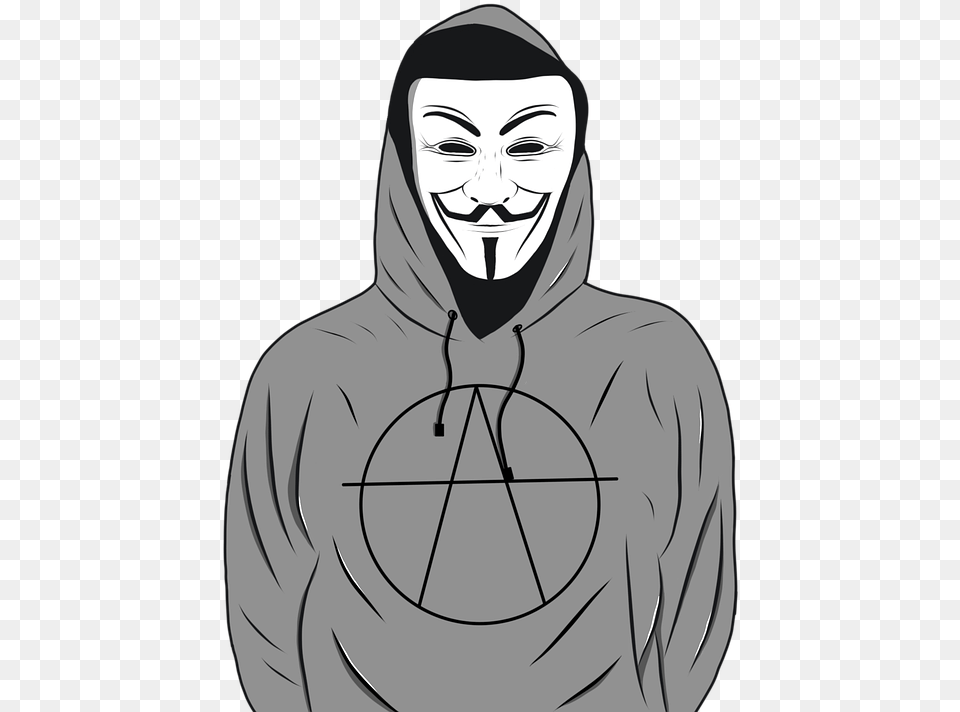 Hacker Anonymous, Adult, Sweatshirt, Sweater, Person Free Png
