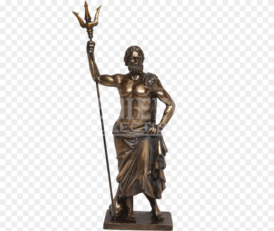 Hades God Of The Underworld Statue Poseidon Statue Transparent Background, Bronze, Adult, Male, Man Png