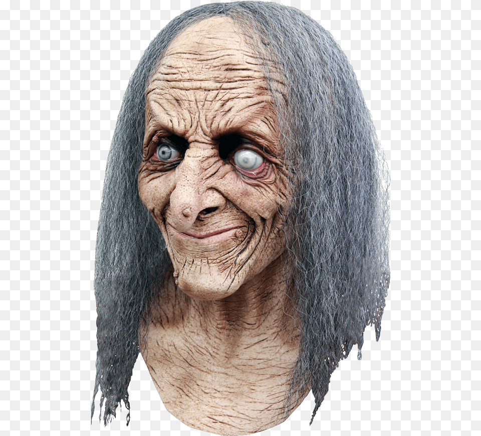 Hagatha Witch Mask Old Woman Halloween Mask, Face, Head, Person, Photography Free Png Download