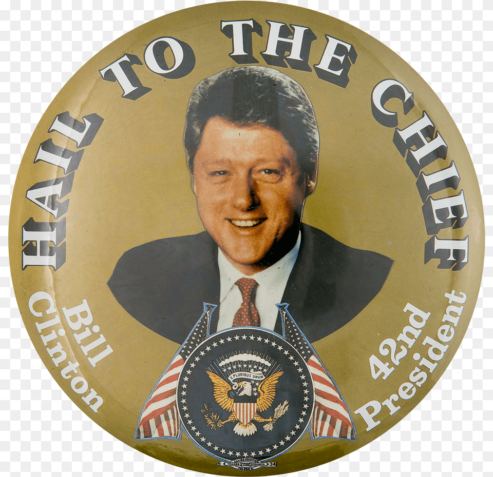 Hail To The Chief Political Button Museum City Of Anderson Logo, Symbol, Badge, Male, Man Png Image