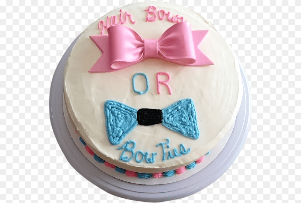 Hair Bows Or Bow Ties Gender Reveal, Birthday Cake, Cake, Cream, Dessert Free Png