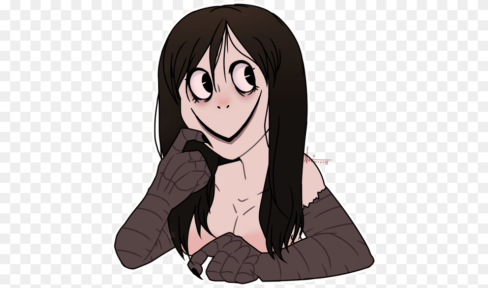 Hair Cartoon Long Hair Black Hair Hairstyle Anime Hime Momo Fanart Creepy, Book, Comics, Publication, Adult Free Png