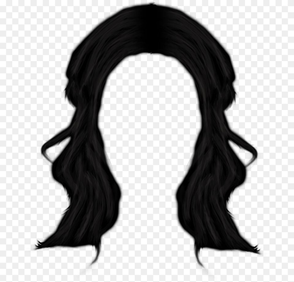 Hair Clip Art Transparent Black And White Men Huge Hair Woman, Silhouette, Adult, Female, Person Free Png Download