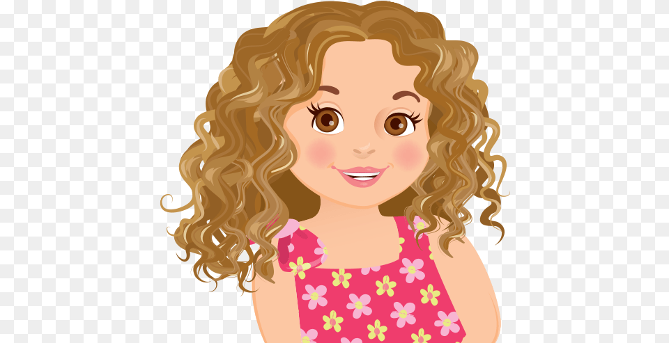 Hair Clipart Curly Curly Hair Girl Clipart, Person, Face, Head, Photography Free Png Download