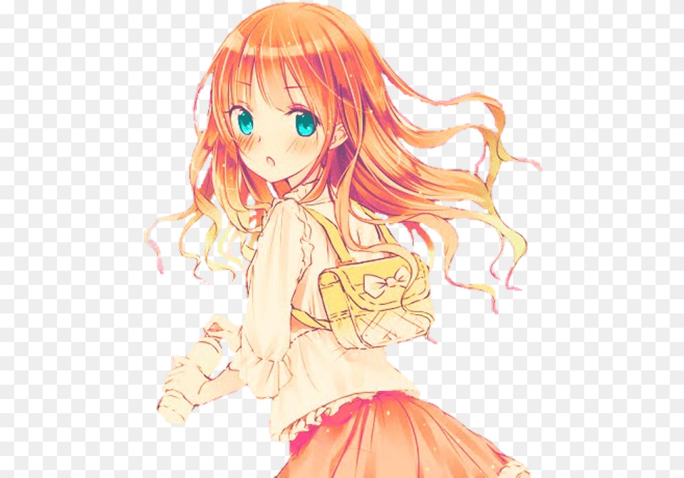 Hair Clipart Orange Transparent Anime Girl Orange Hair, Book, Comics, Publication, Adult Free Png