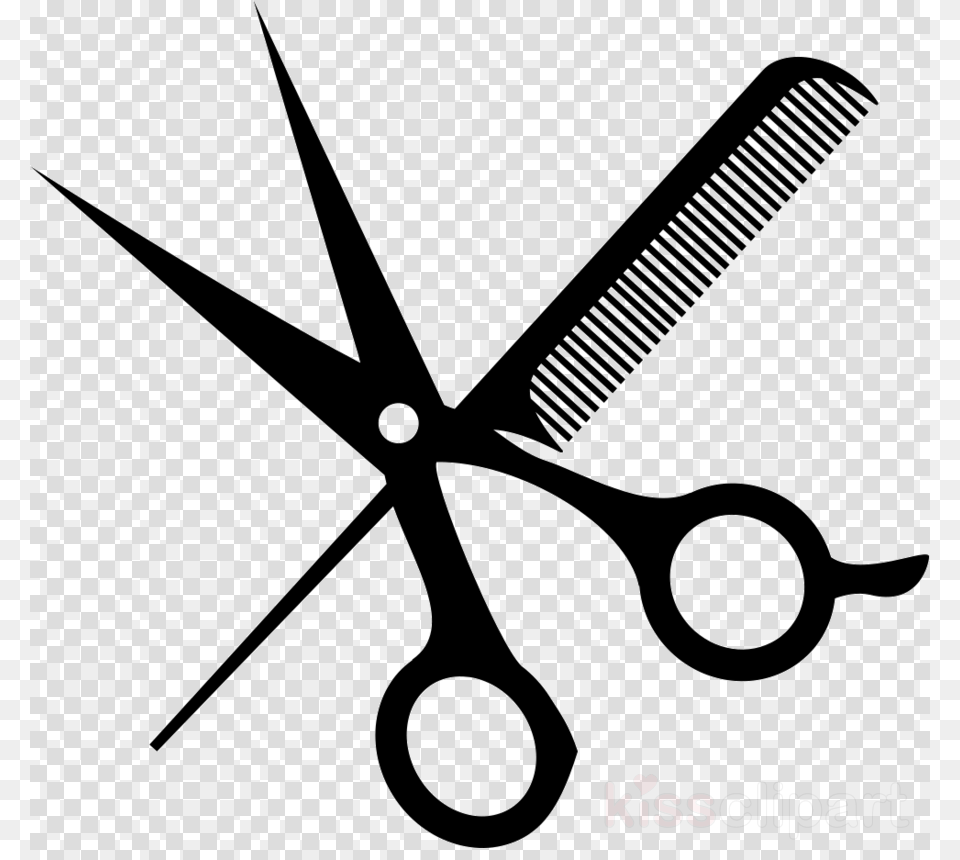 Hair Cutting Shears Clipart Comb Hair Clipper Hairdresser Scissors Salon Logo, Blade, Weapon Free Png