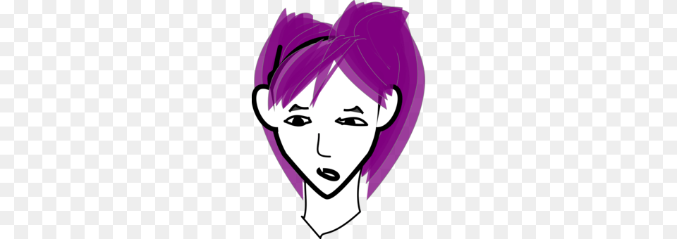 Hair Drawing Portrait Cartoon Woman, Purple, Book, Comics, Publication Png