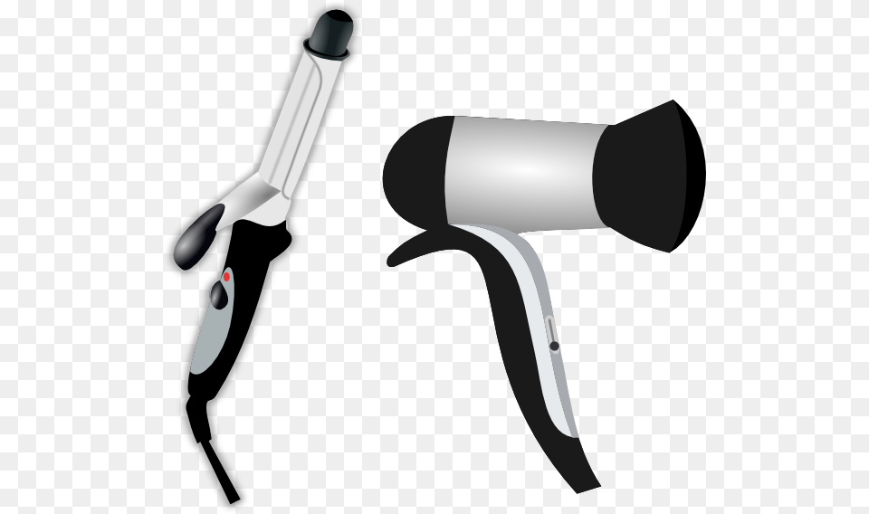 Hair Iron And Blow Dryer Clip Art, Appliance, Blow Dryer, Device, Electrical Device Png