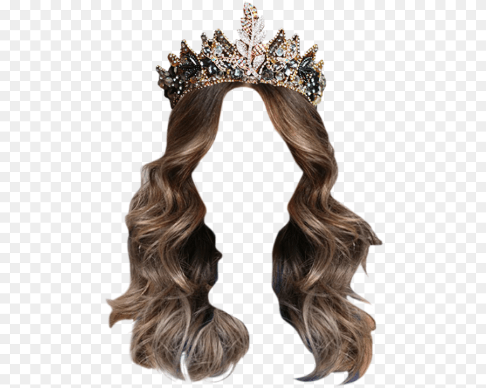 Hair Long Blond Brown Crown Queen Princess Dressup Cartoon Princess Hairstyles, Accessories, Jewelry, Adult, Female Free Transparent Png