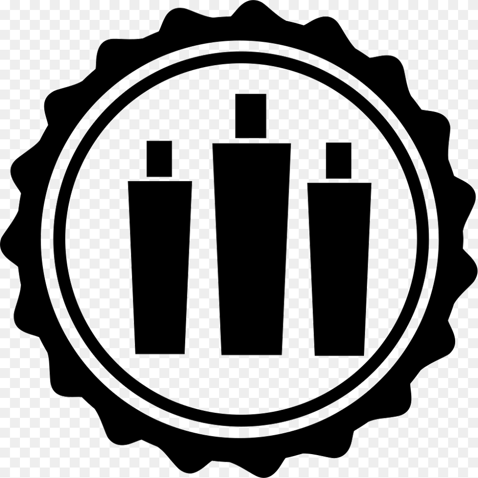 Hair Salon Badge Circle With Three Bottles 100 Uptime, Stencil, Ammunition, Grenade, Weapon Free Png