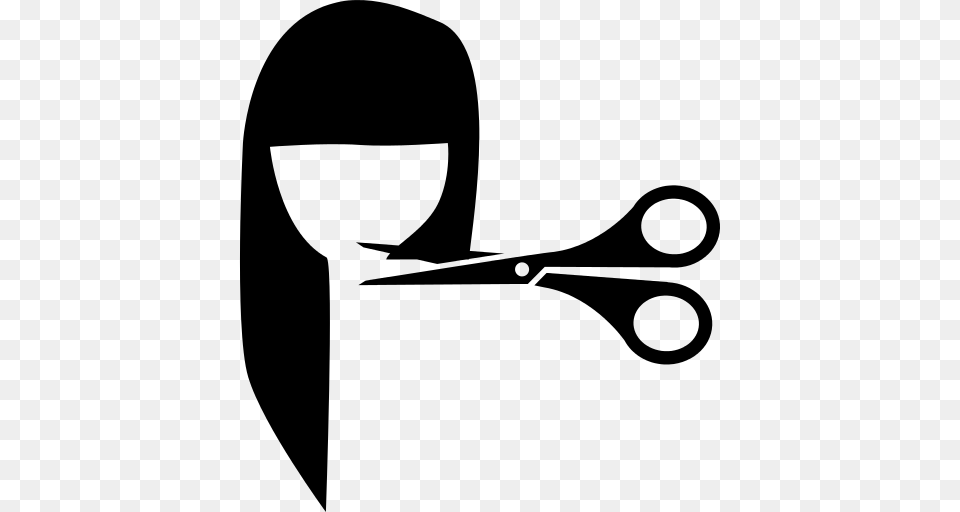 Hair Salon Badge With Scissors Icon, Gray Free Png