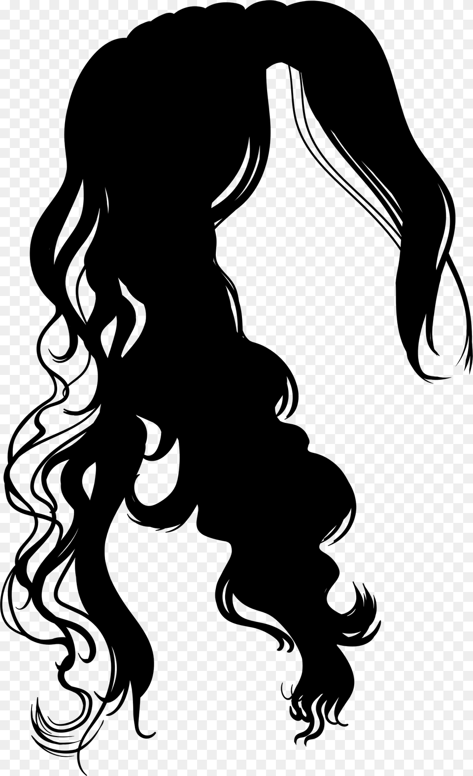 Hair Silhouette Clip Art Clip Art, Gray Png Image