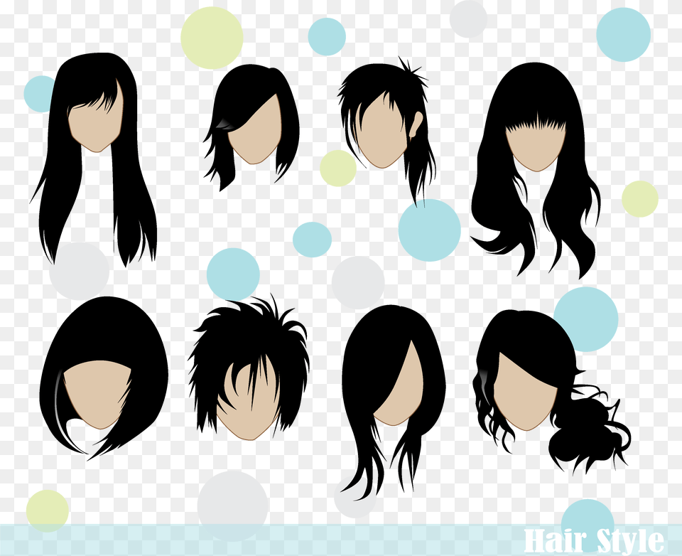 Hair Styles Vector Hairstyles Graphics, Pattern, Polka Dot Free Png Download