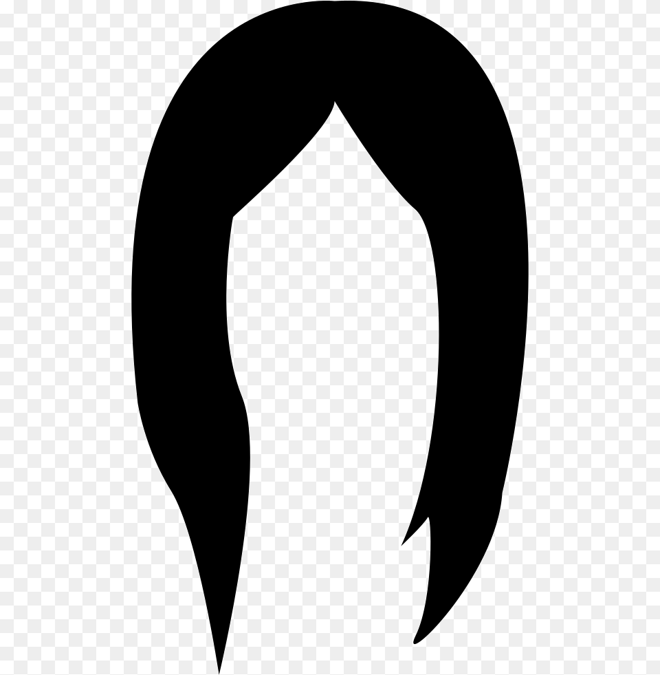 Hair Wig Long And Black Shape Wig Symbol, Stencil, Logo, Electronics, Hardware Free Png Download