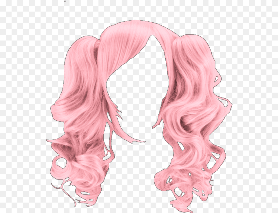 Hair Wig Pigtails Pink Costume Beauty Party Halloweenco Multi Color Fashion Wig Women Long Curly Ponytails, Adult, Female, Person, Woman Free Transparent Png
