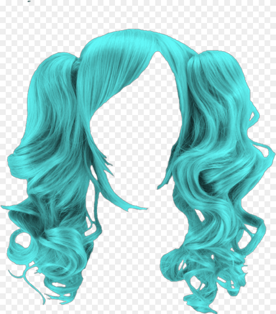 Hair Wig Pigtails Turquoise Costume Beauty Party Hallo, Adult, Female, Person, Woman Png Image