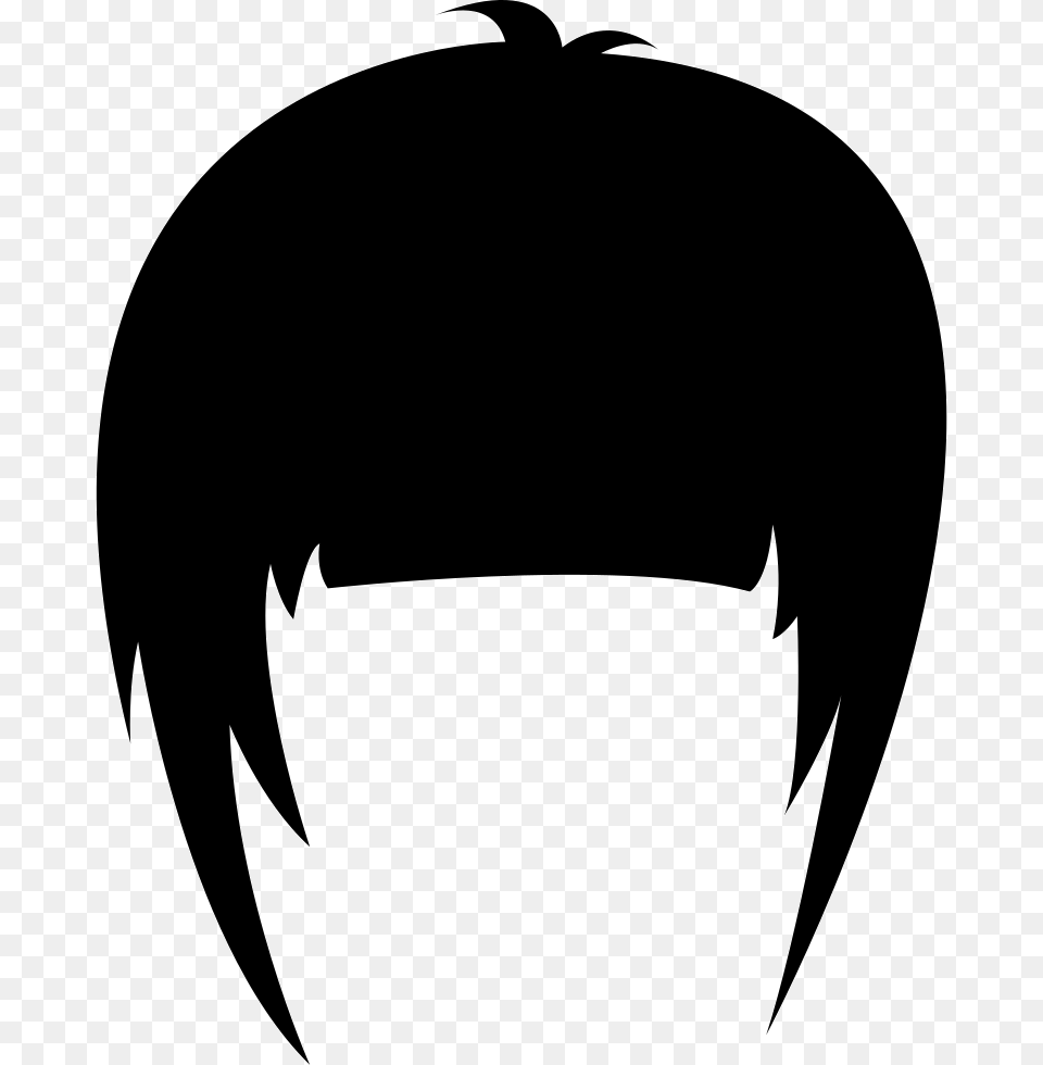 Hair Wig With Side Bangs Comments Illustration, Logo, Stencil, Blade, Dagger Png Image