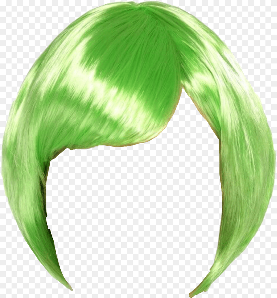 Hair Wigstickers Wig Green Greenhair Freetoedit Green Wig, Person, Plant Png Image