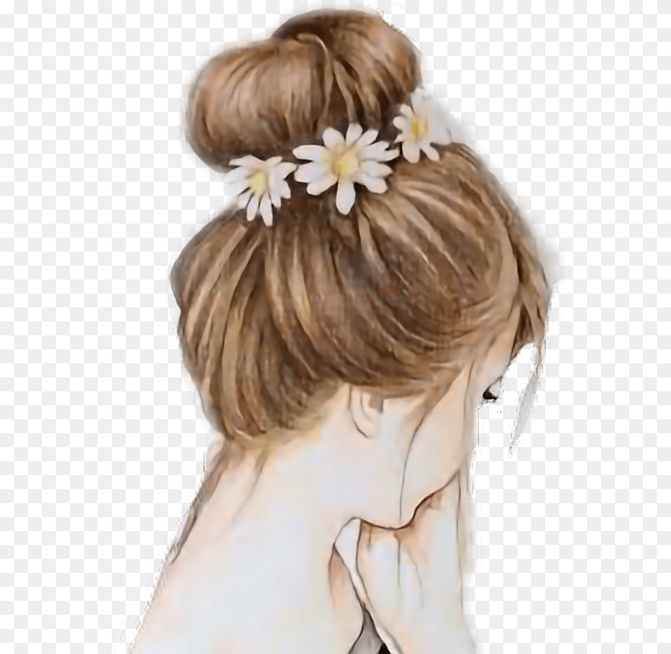 Hairaccessory Black Blonde Braid Braidideas Brown Drawings Of Girls With Flowers, Adult, Bride, Female, Person Free Png