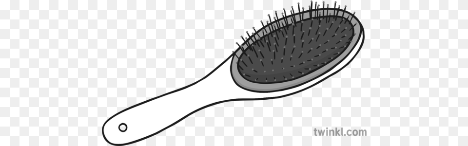 Hairbrush Black And White Illustration Twinkl Brush, Device, Tool Png Image