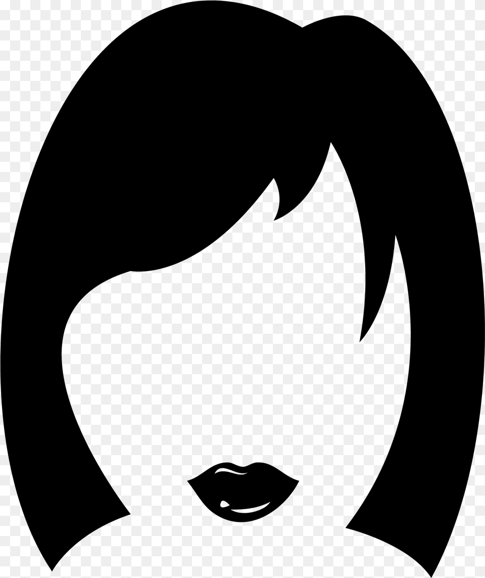 Haircut Clipart Woman Hair Female Hair Clip Art, Gray Free Png Download