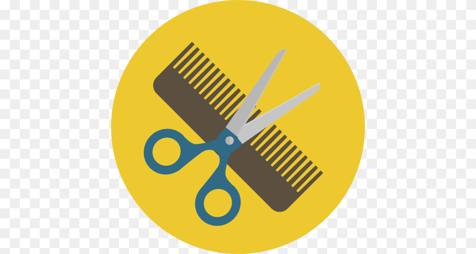 Hairdresser Flat Icon, Scissors, Disk Free Png