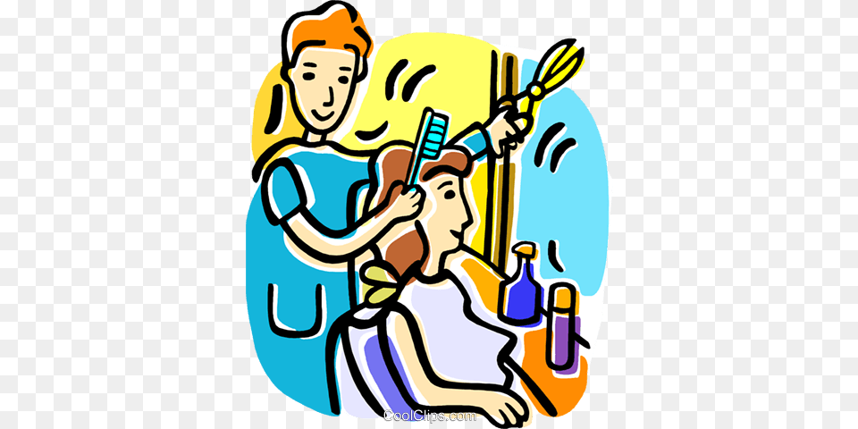 Hairdressers And Barbers Royalty Vector Clip Art Illustration, Brush, Device, Tool, Face Png Image