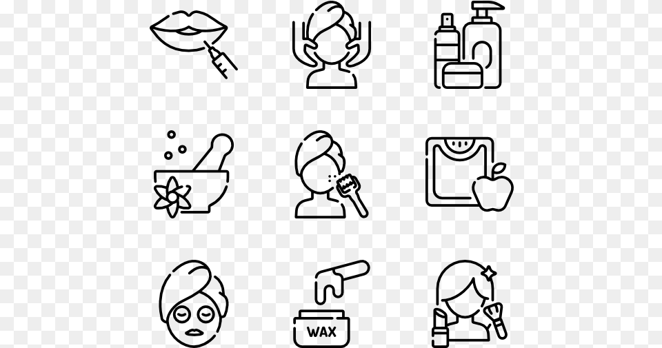 Hairdressing And Esthetics Couple Icon Background, Gray Free Transparent Png