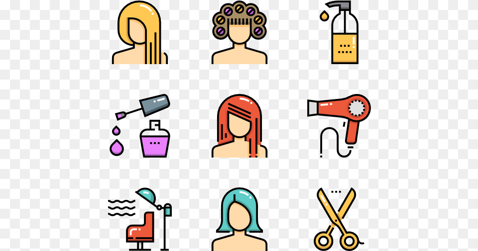 Hairdressing Hair Salon Color Icon, Scissors, Person, Adult, Female Png