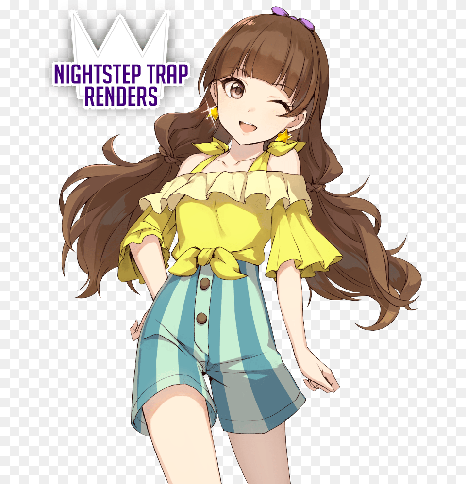 Hairlong Hairhime Cutblack Characterstyle Cute Anime Girl, Book, Comics, Publication, Baby Free Png Download
