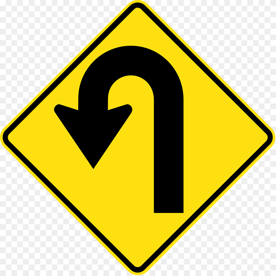 Hairpin Curve Ahead Sign In Australia Clipart, Symbol, Road Sign Free Transparent Png