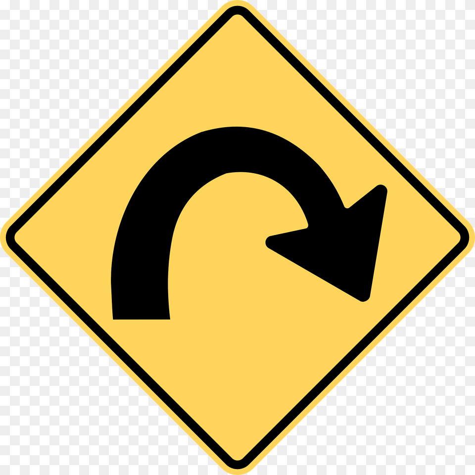 Hairpin Curve Ahead Sign In British Columbia Clipart, Symbol, Road Sign Png