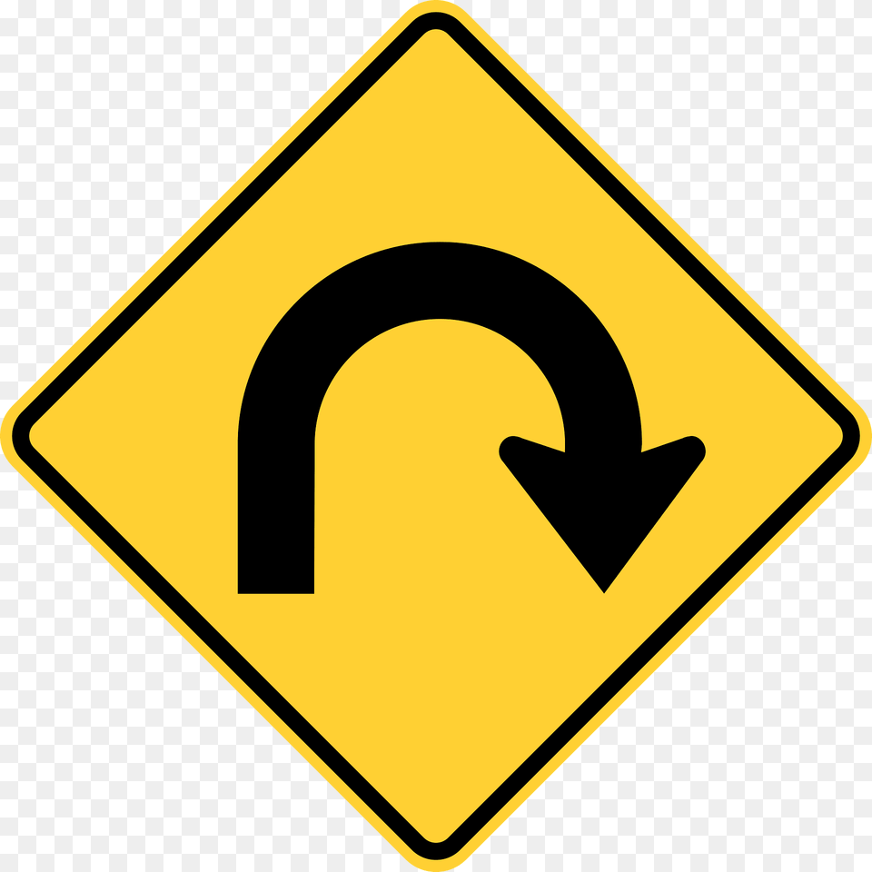 Hairpin Curve Ahead Sign In Mexico Clipart, Symbol, Road Sign Png