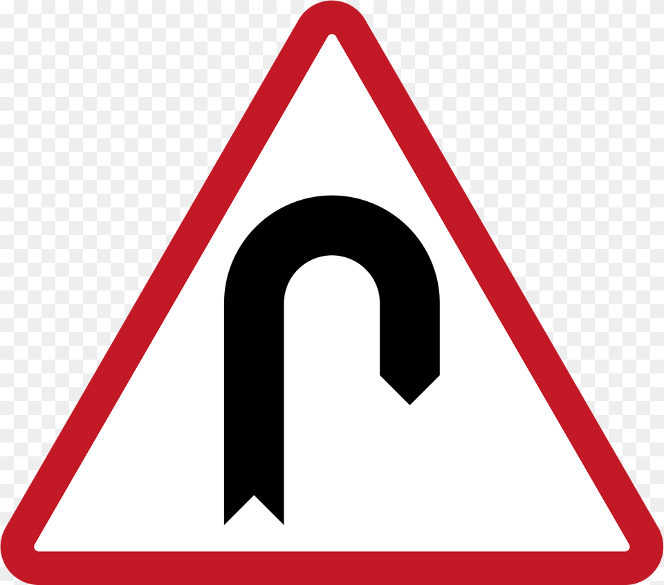 Hairpin Curve Ahead Sign In Philippines Clipart, Symbol, Road Sign Free Png Download