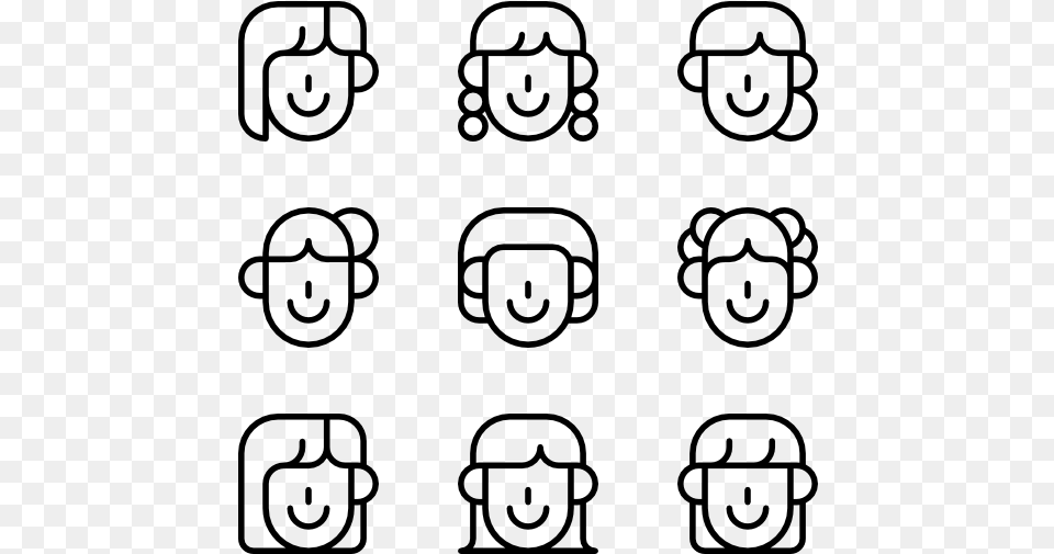 Hairstyle Hobby Icons, Gray Free Png