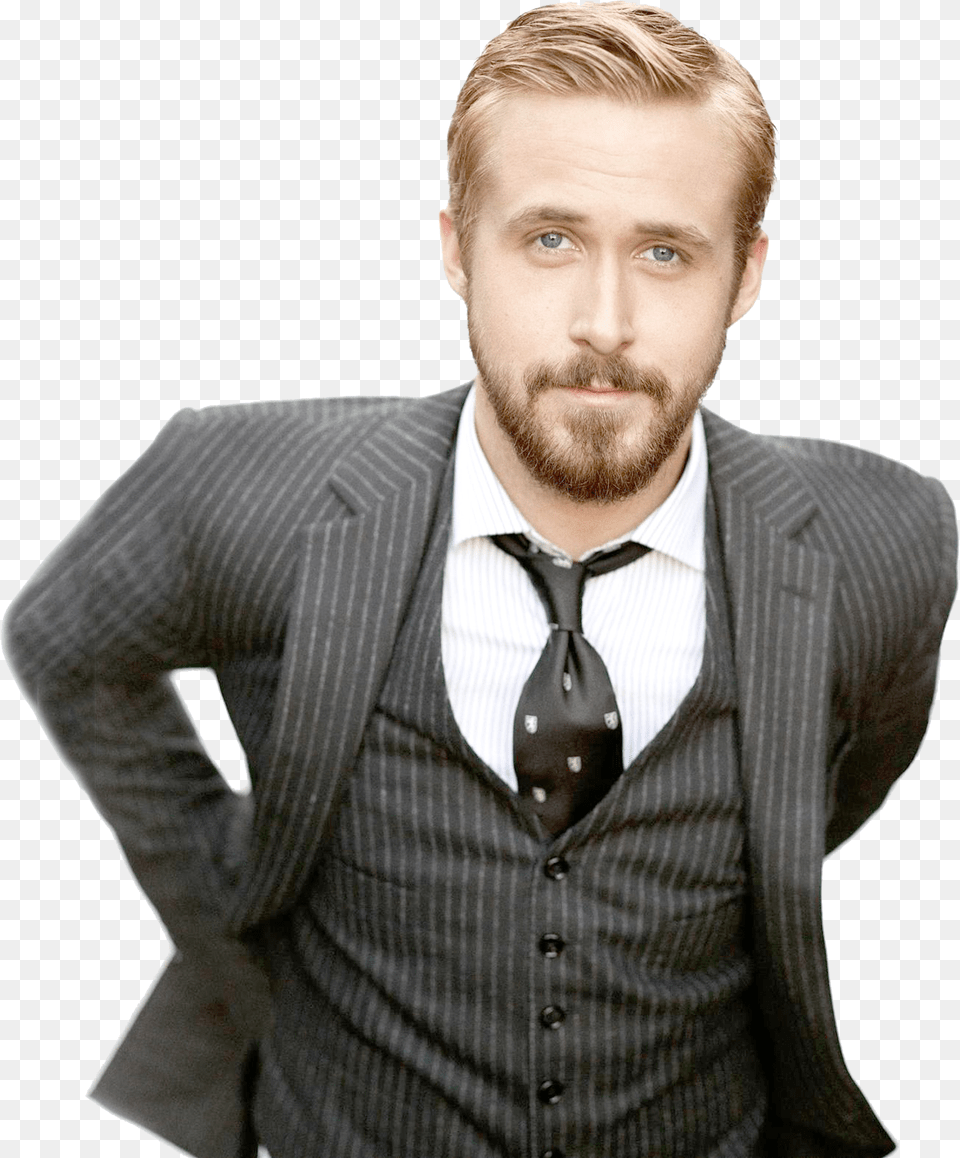 Hairsuitfacial Hairmodeljacket Ryan Gosling Arts Admin, Accessories, Tie, Clothing, Suit Free Png Download