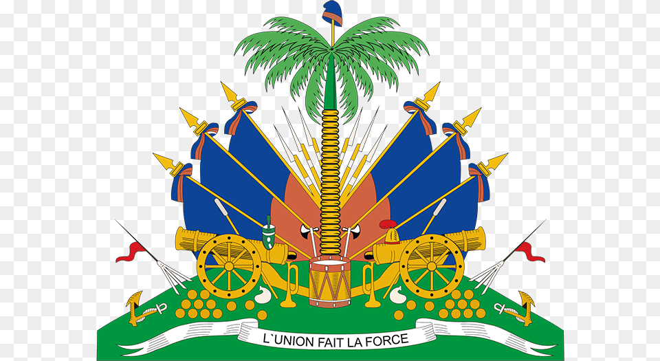 Haiti Flag Coat Of Arms Of Haiti Haitian Coat Of Arms, Device, Grass, Lawn, Lawn Mower Free Png Download