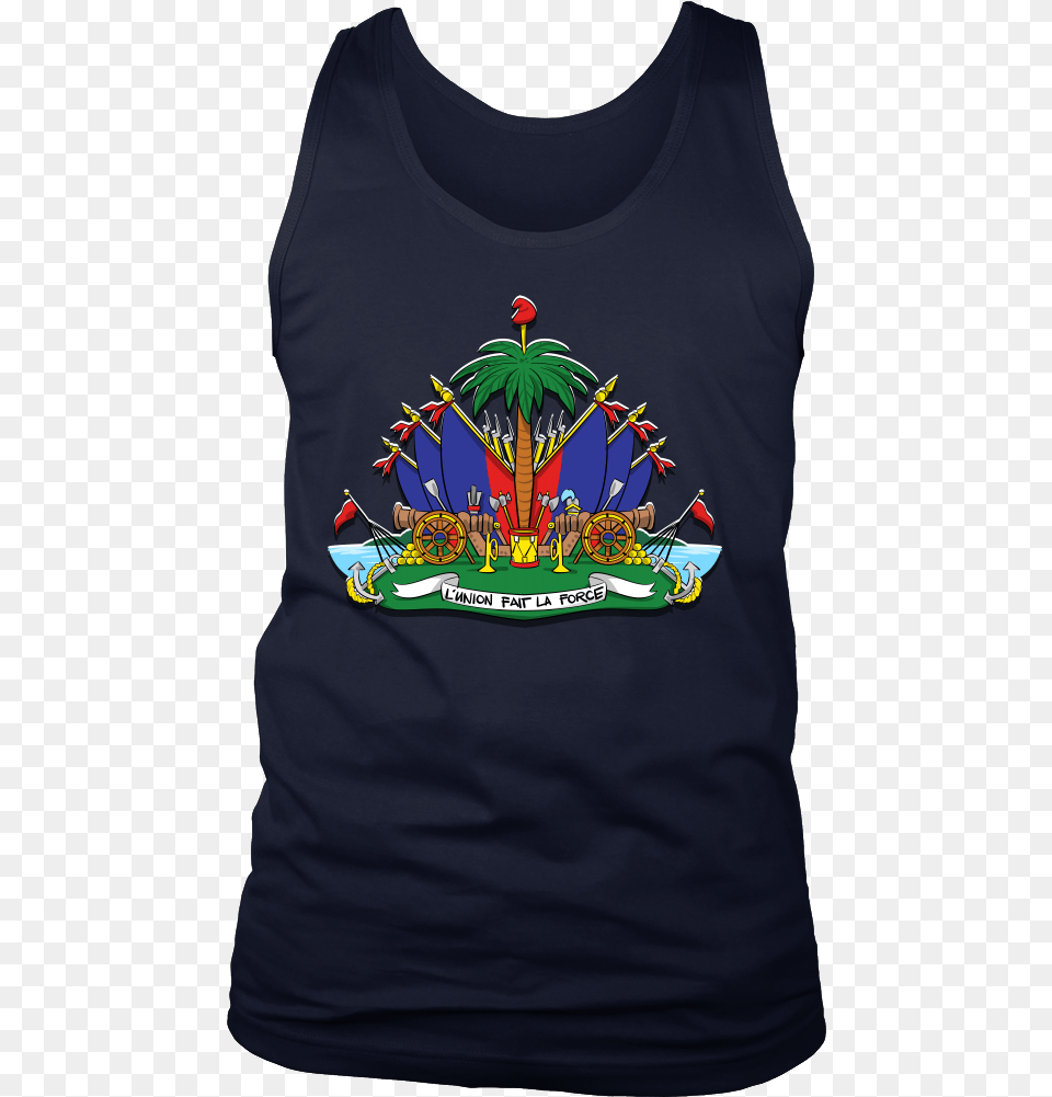 Haiti Haitian Pride Flag Coat Of Arms Emblem Country T Shirt, Clothing, T-shirt, Tank Top Free Png