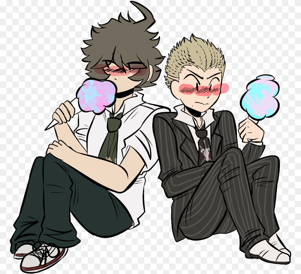 Hajime X Fuyuhiko Eating Cotton Candy Together While Danganronpa Fuyuhiko X Hajime, Publication, Comics, Book, Baby Free Png