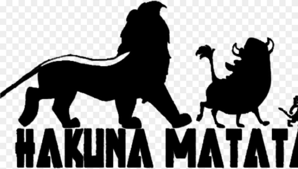 Hakuna Matata Silhouette Of Lion King, Gray Free Transparent Png