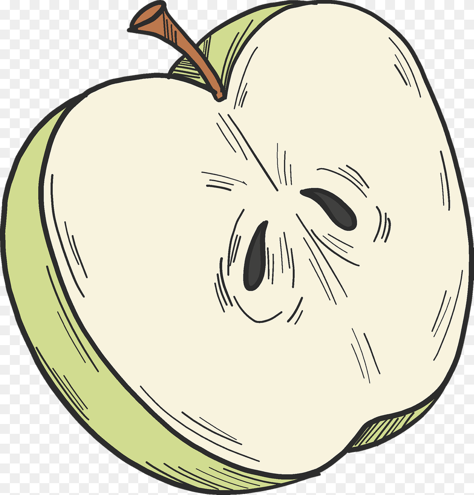 Half Apple Clipart, Food, Fruit, Plant, Produce Png Image
