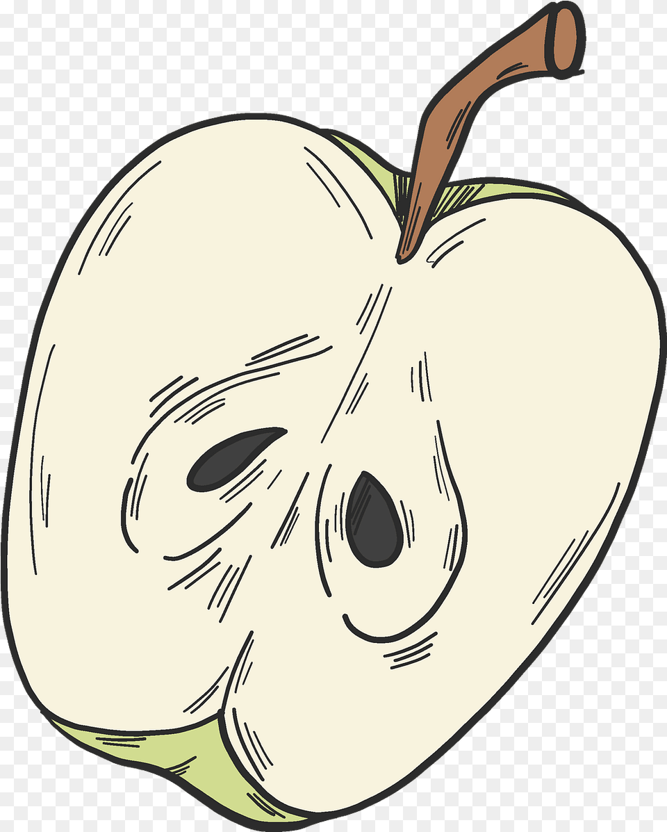 Half Apple Clipart Download Creazilla Illustration, Food, Fruit, Plant, Produce Free Png
