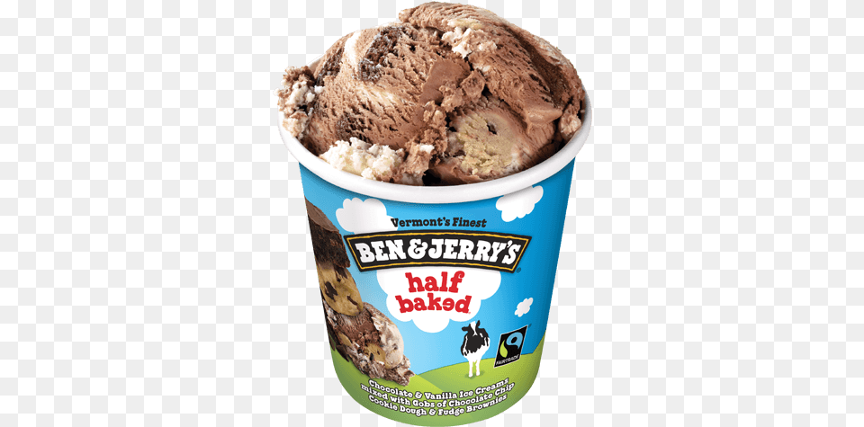 Half Baked Pint Half Baked Ben And Jerrys, Cream, Dessert, Food, Ice Cream Free Transparent Png