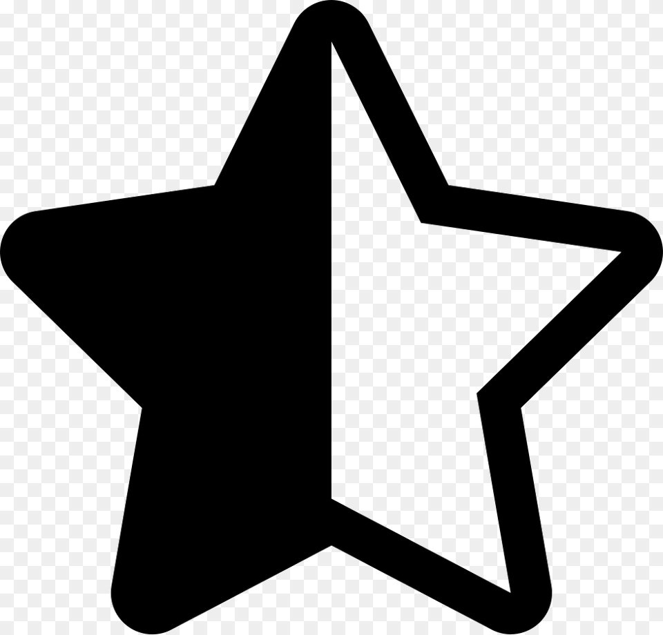 Half Black And Half White Star Shape Icon Download, Star Symbol, Symbol, Cross Free Transparent Png