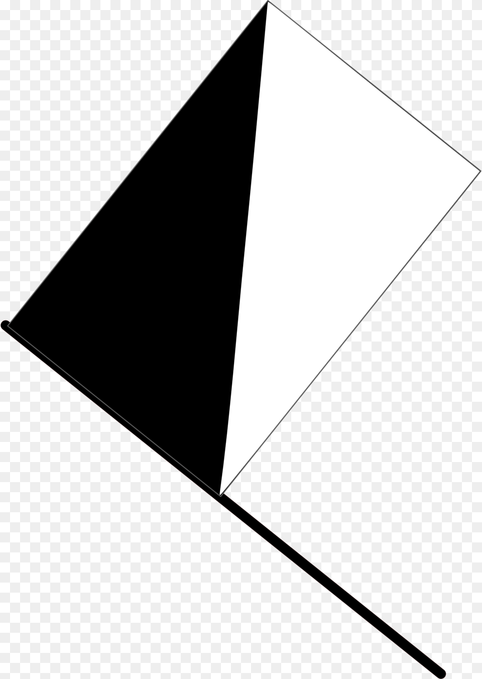 Half Black Flag Clip Art Black White Flag F1, Triangle, Toy Png Image