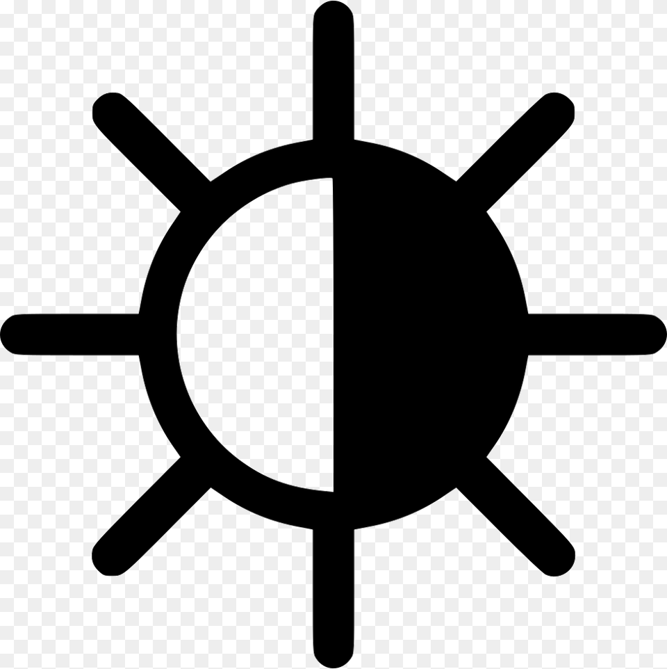 Half Black Sun Icon Download, Symbol Free Png