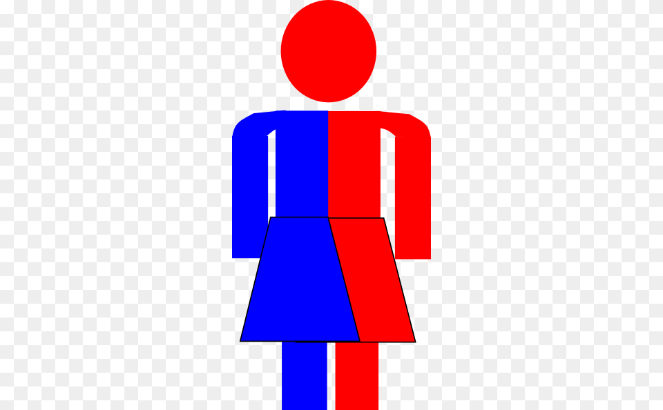 Half Blue Half Red Stick Figure Woman Clip Arts, Logo, Symbol, Mailbox, Dynamite Free Png Download