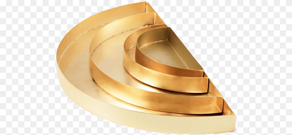 Half Circle Metal Trays Set Of 3 Half Circle Metal Tray, Gold Free Png Download