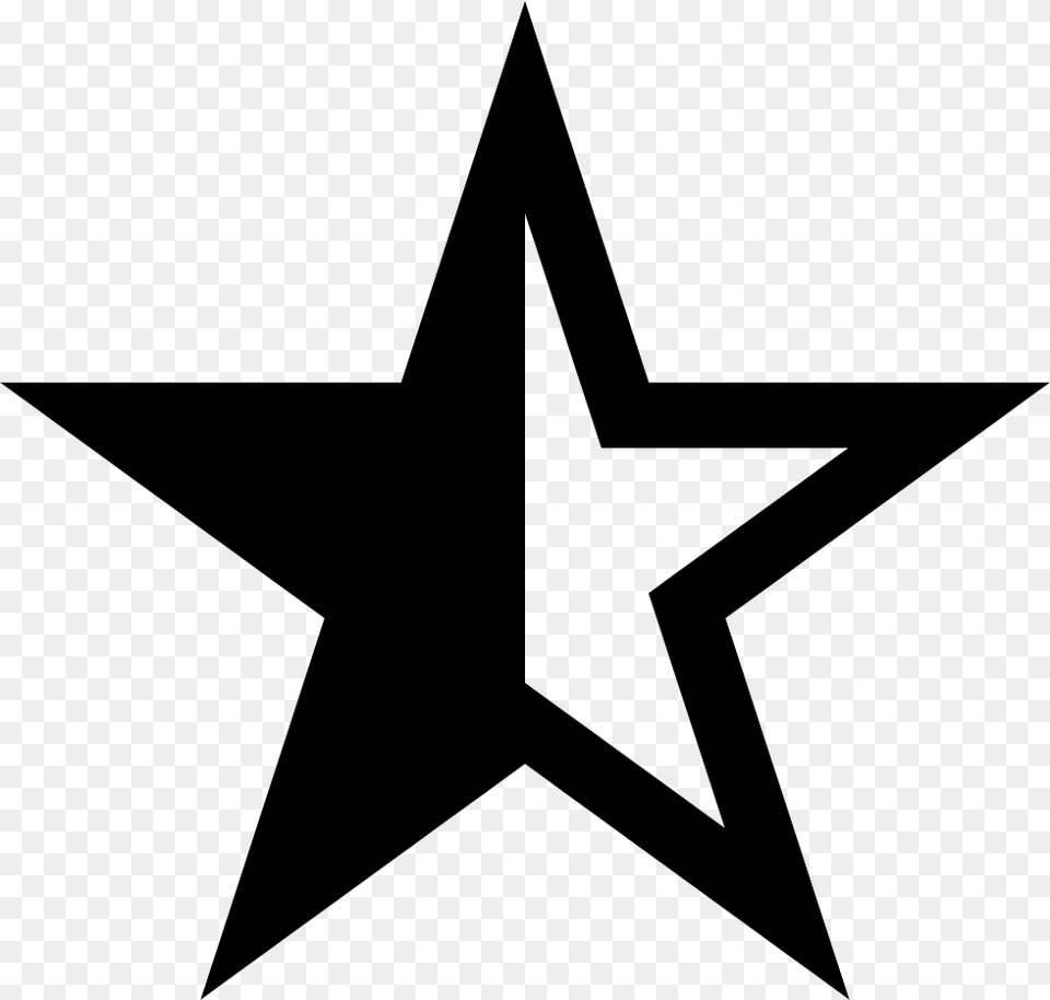 Half Filled Star Icon Clipart Download Half Filled Star Icon, Star Symbol, Symbol, Cross Png Image