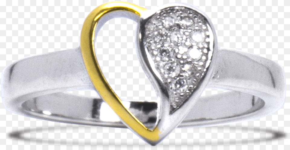 Half Heart Ring Ring, Accessories, Jewelry, Silver, Diamond Png